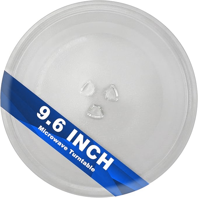 Mikrowellen-Drehteller 9.6, F06016D00XN, A06015G10XN, 9-5/8, 252100500496, 245mm — Ersatzteil, aus Glas; kompatibel mit Panasonic, Insignia, Galanz, Nostalgia