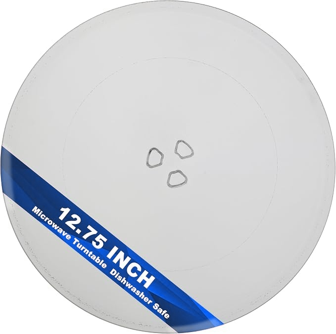 Plateau tournant pour micro-ondes 12.75, WP8172138, 1B71961H, 5303307962, WB49X10129, 3390W1A027A, WB49X10074, 12-3/4 — pièce de rechange, en verre; compatible avec Whirlpool, Kenmore, Sears, GE, LG